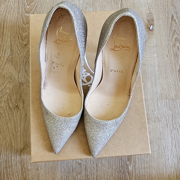 Christian Louboutin so kate gold glitter 120 pumps 37.5 - Picture 3 of 16